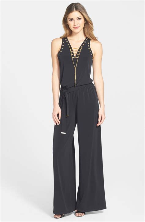 michael kors white jumpsuit|michael kors sleeveless jumpsuit.